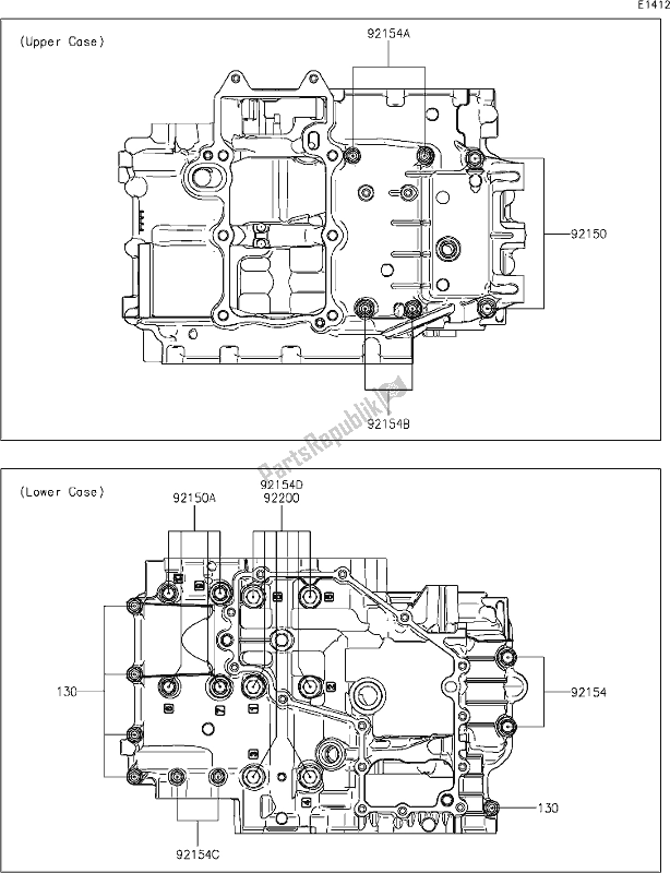 All parts for the 15 Crankcase Bolt Pattern of the Kawasaki Z 400 2021