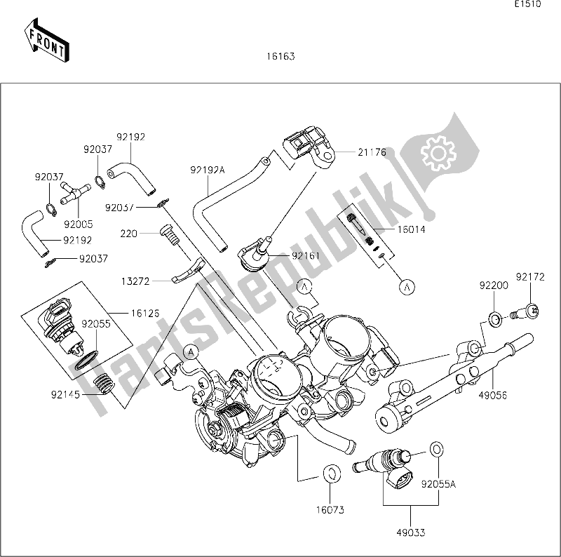 All parts for the 18 Throttle of the Kawasaki Z 400 2021