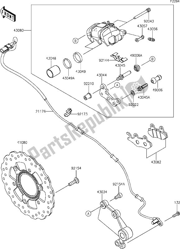 Toutes les pièces pour le 46 Rear Brake du Kawasaki Z 400 2021