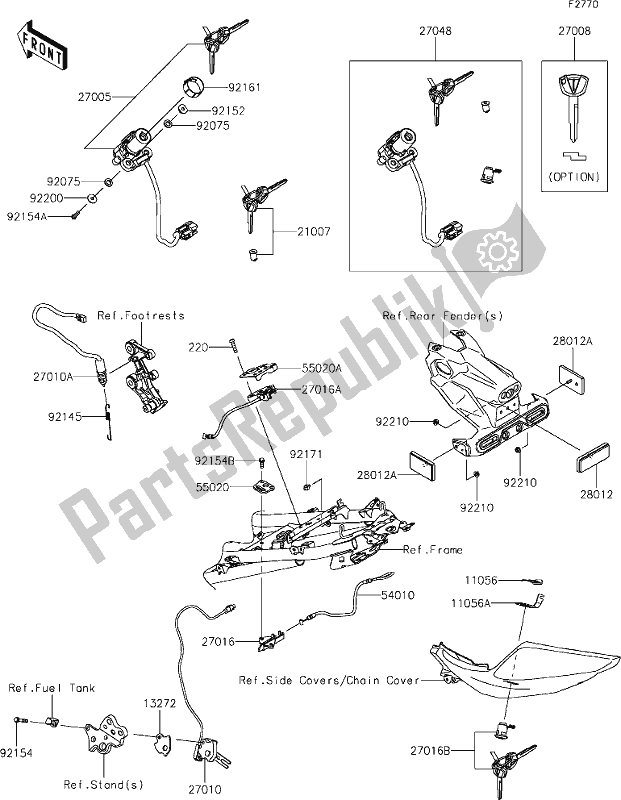 All parts for the 58 Ignition Switch of the Kawasaki Z 400 2021