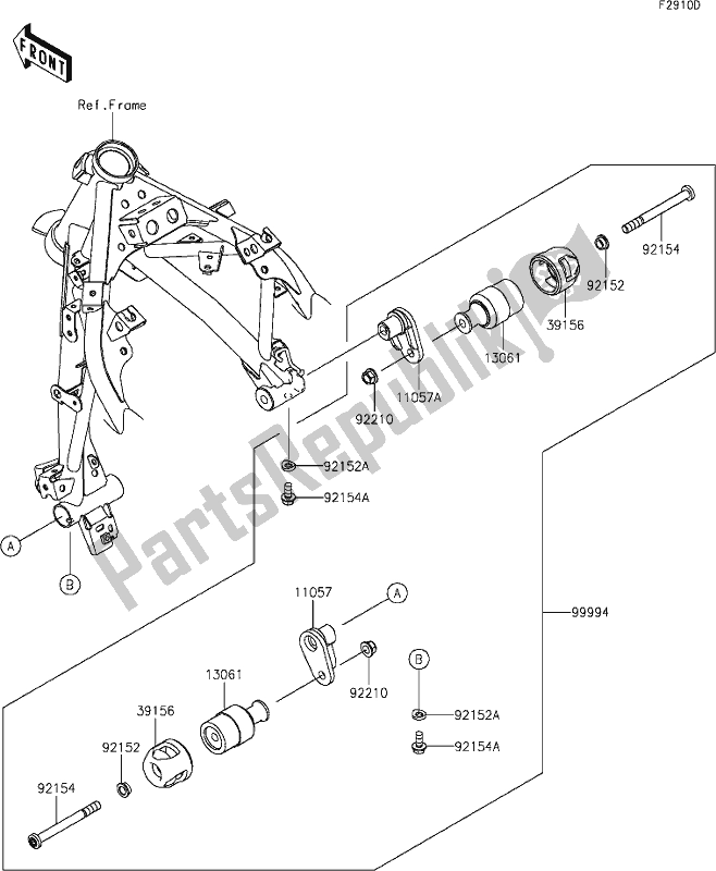 All parts for the 69 Accessory(slider) of the Kawasaki Z 400 2021