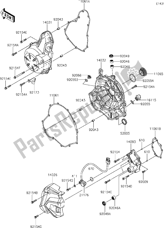 Todas las partes para 16 Engine Cover(s) de Kawasaki Z 650 2020