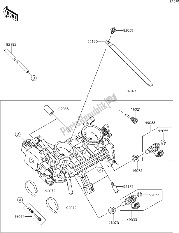 All parts for the 18 Throttle of the Kawasaki Z 650 2020