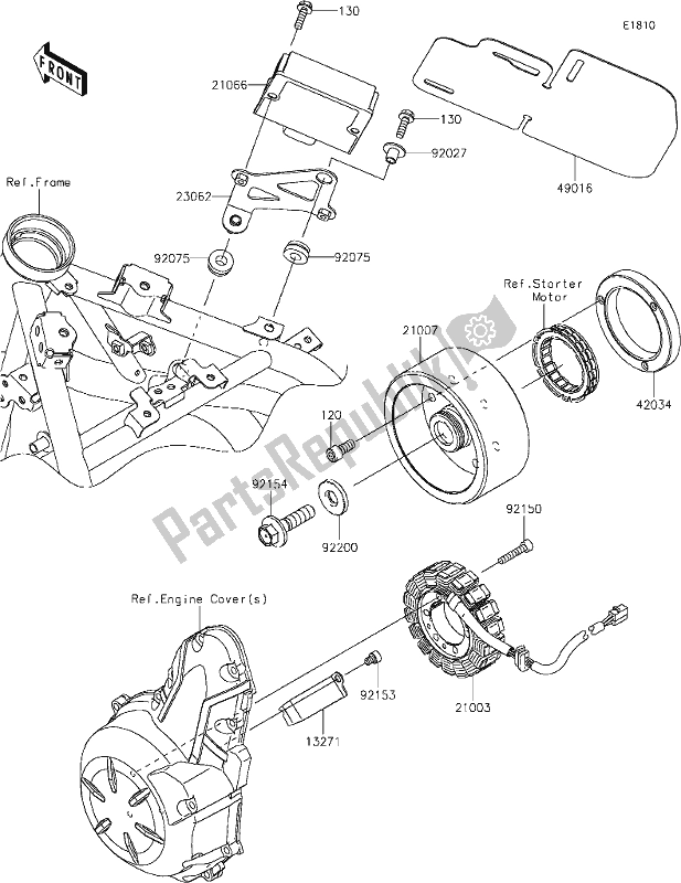 All parts for the 22 Generator of the Kawasaki Z 650 2020