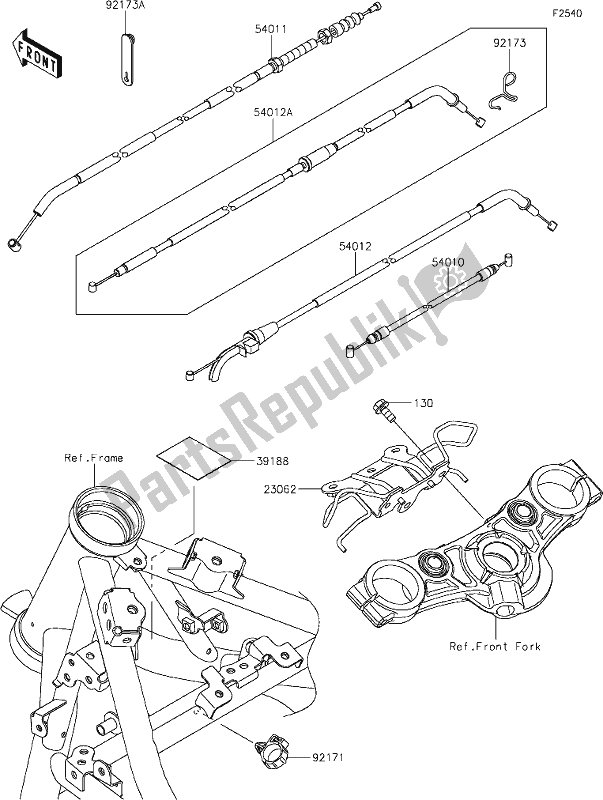 Tutte le parti per il 51 Cables del Kawasaki Z 650 2020