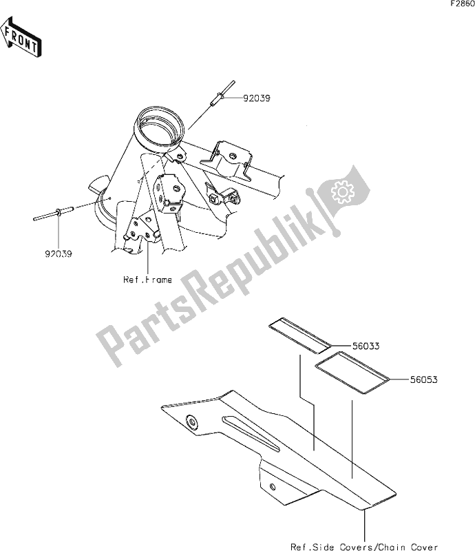 All parts for the 59 Labels of the Kawasaki Z 650 2020