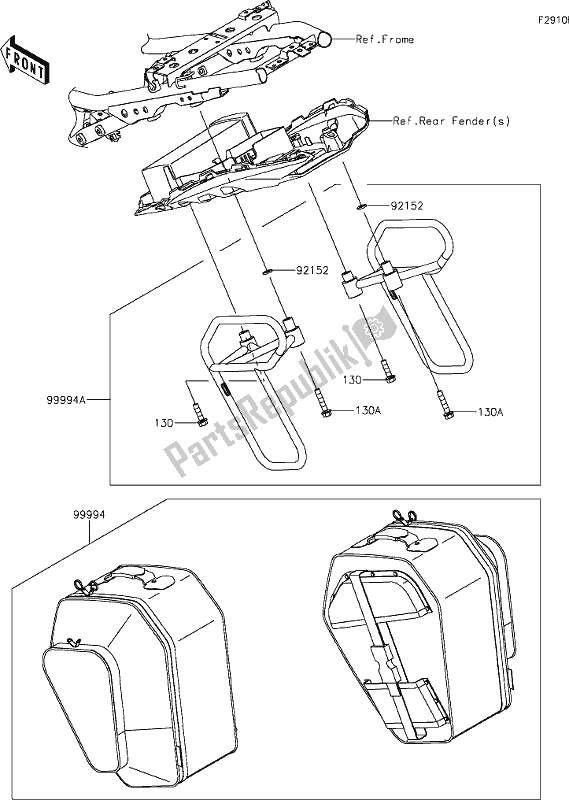 All parts for the 70 Accessory(pannier) of the Kawasaki Z 650 2020