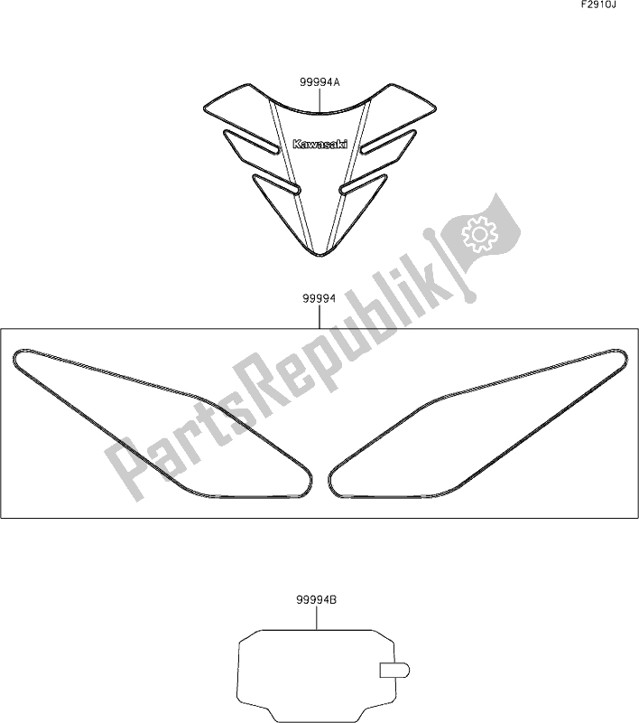 Tutte le parti per il 73 Accessory(tank Pads And Meter Film) del Kawasaki Z 650 2020