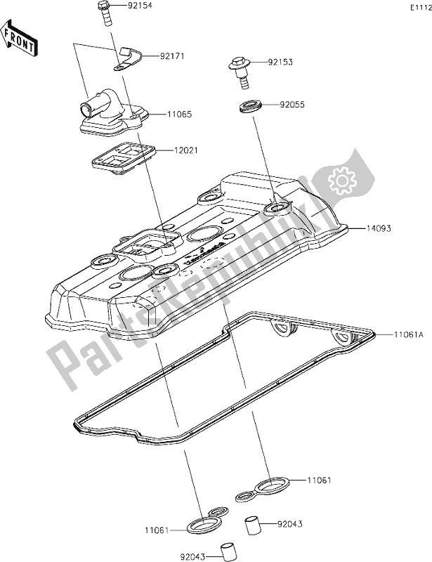 Tutte le parti per il 2 Cylinder Head Cover del Kawasaki Z 650 2021