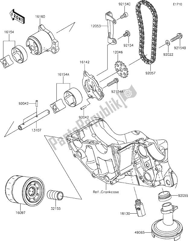 Alle onderdelen voor de 21 Oil Pump van de Kawasaki Z 650 2021