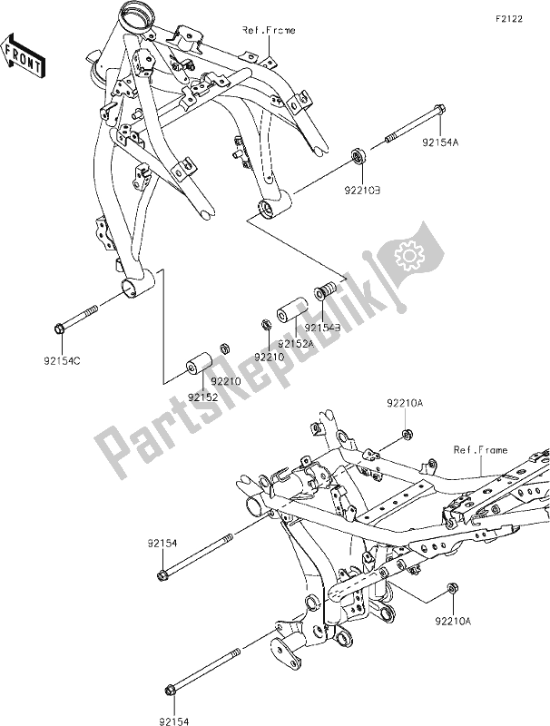 Tutte le parti per il 29 Engine Mount del Kawasaki Z 650 2021