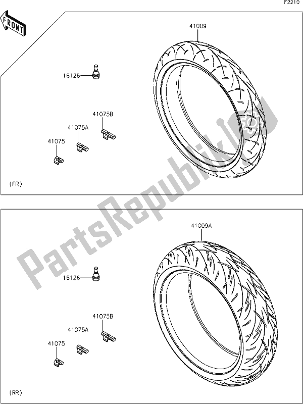 Alle onderdelen voor de 37 Tires van de Kawasaki Z 650 2021