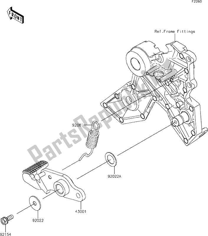 Tutte le parti per il 40 Brake Pedal del Kawasaki Z 650 2021