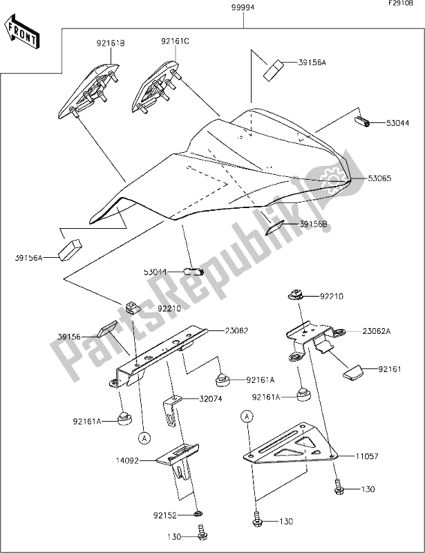 Alle onderdelen voor de 66 Accessory(pillion Seat Cover) van de Kawasaki Z 650 2021
