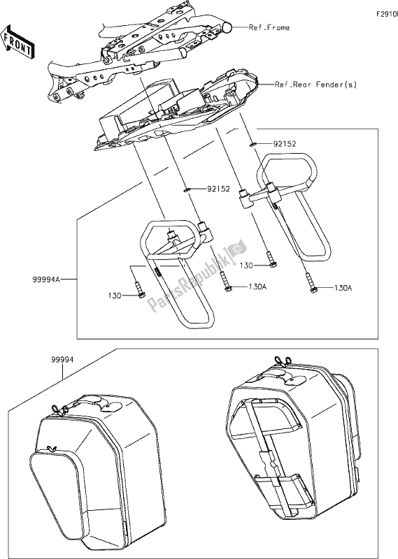 Toutes les pièces pour le 70 Accessory(pannier) du Kawasaki Z 650 2021