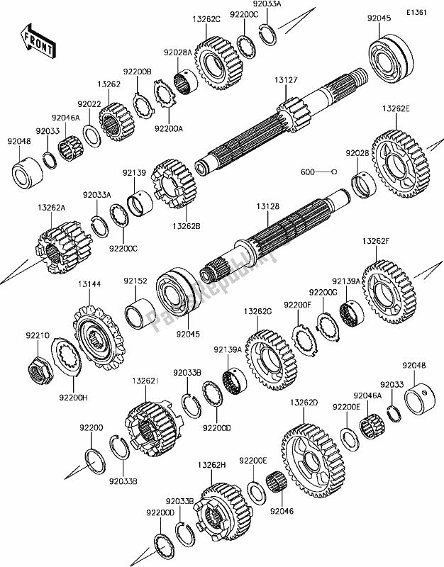 Wszystkie części do B-13transmission Kawasaki Z 900 2017