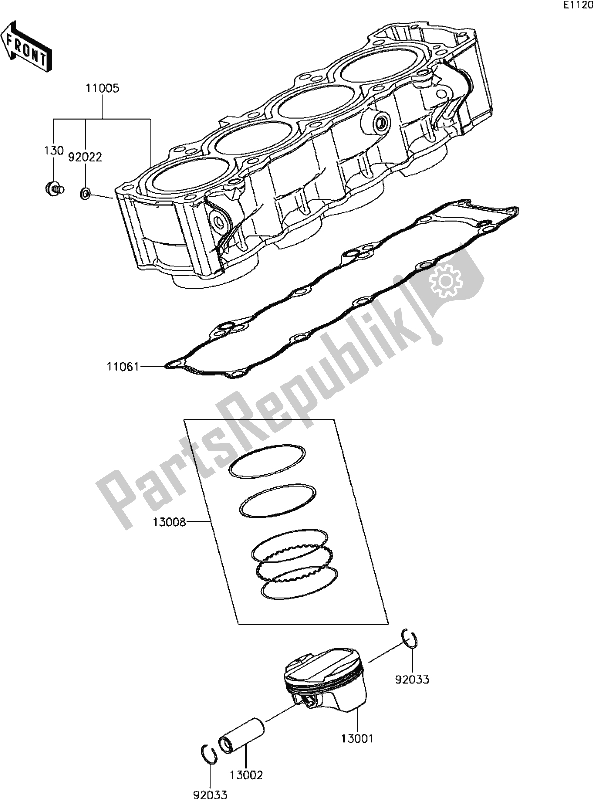 All parts for the B-5 Cylinder/piston(s) of the Kawasaki Z 900 2017