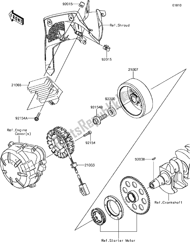 All parts for the C-12generator of the Kawasaki Z 900 2017