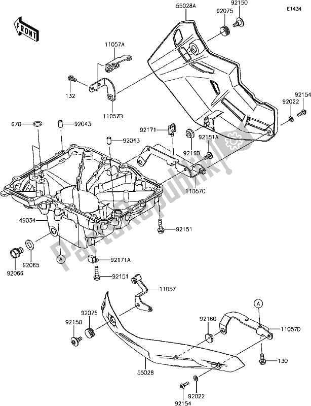 Todas las partes para C-7 Oil Pan de Kawasaki Z 900 2017