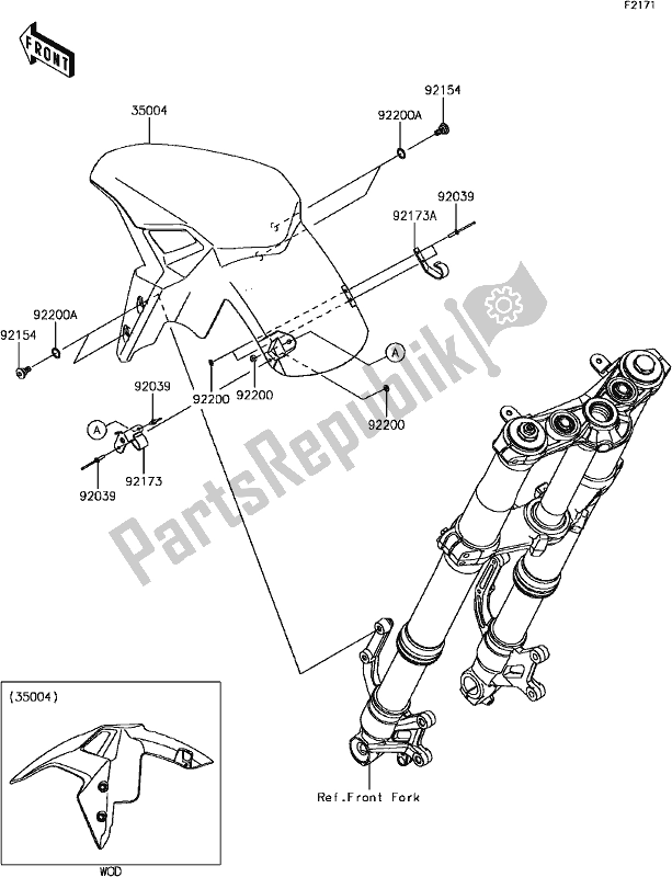 Todas las partes para E-9 Front Fender(s) de Kawasaki Z 900 2017