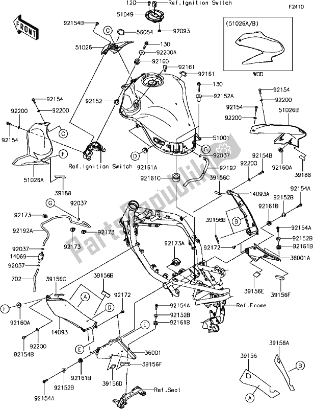 Todas las partes para F-11fuel Tank(1/2) de Kawasaki Z 900 2017