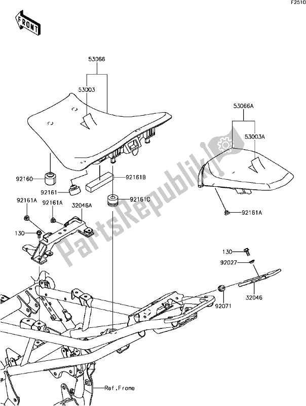 Todas las partes para F-13seat de Kawasaki Z 900 2017