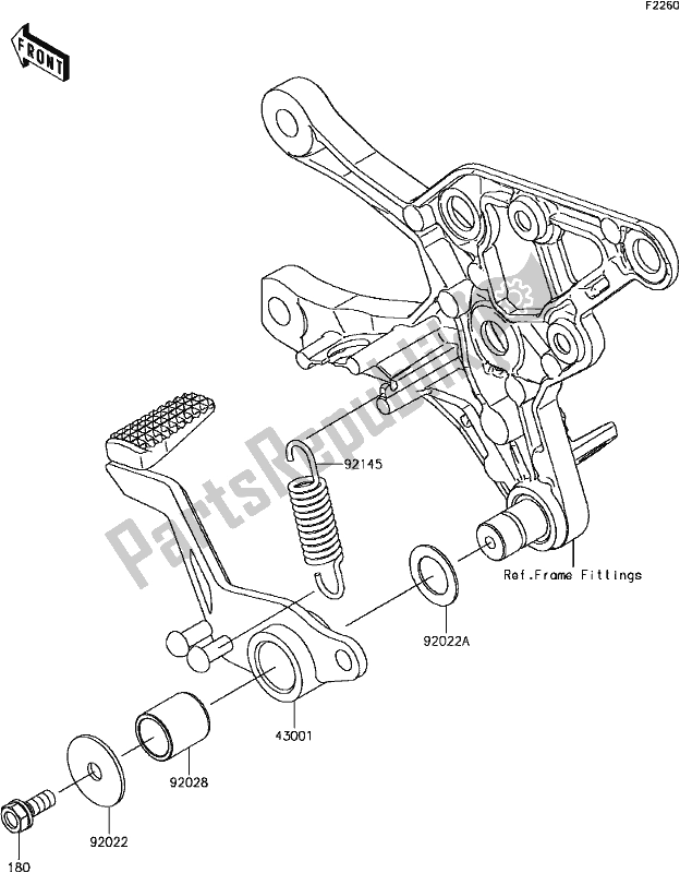 Todas las partes para F-3 Brake Pedal de Kawasaki Z 900 2017