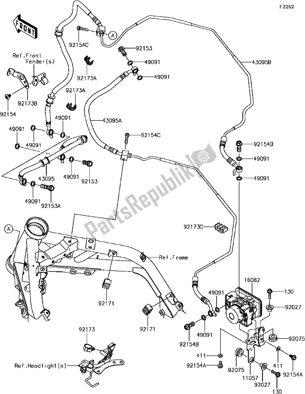 Todas las partes para F-4 Brake Piping de Kawasaki Z 900 2017