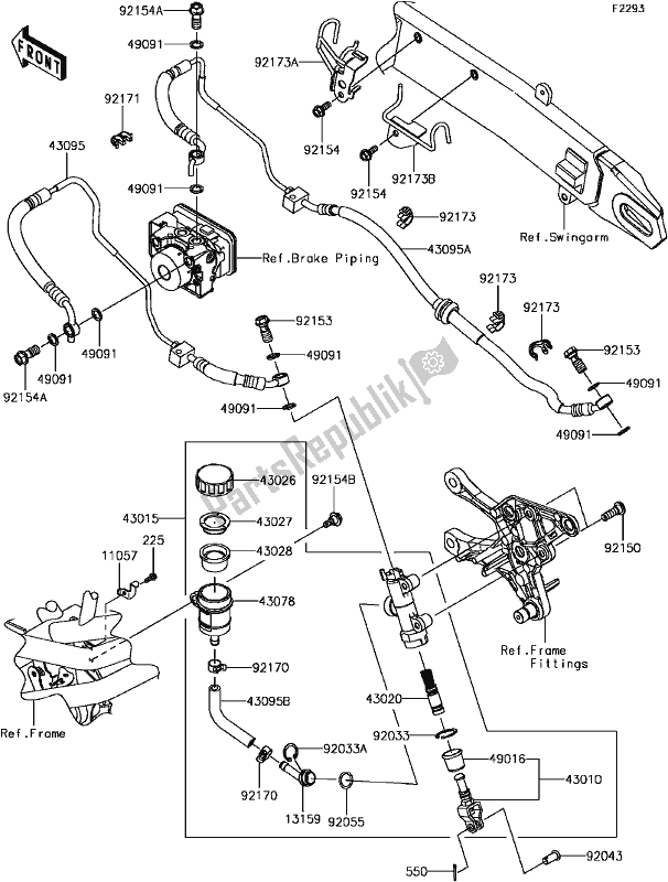 Todas las partes para F-7 Rear Master Cylinder de Kawasaki Z 900 2017