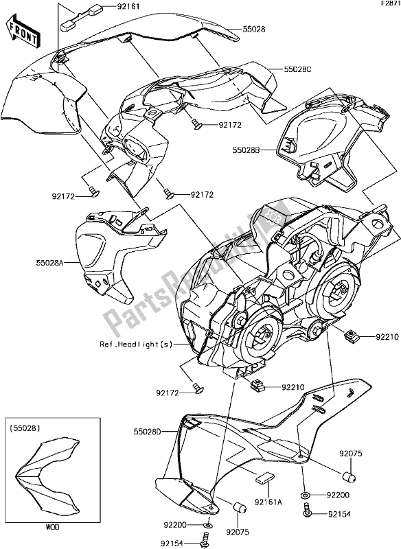 Todas las partes para G-13cowling de Kawasaki Z 900 2017