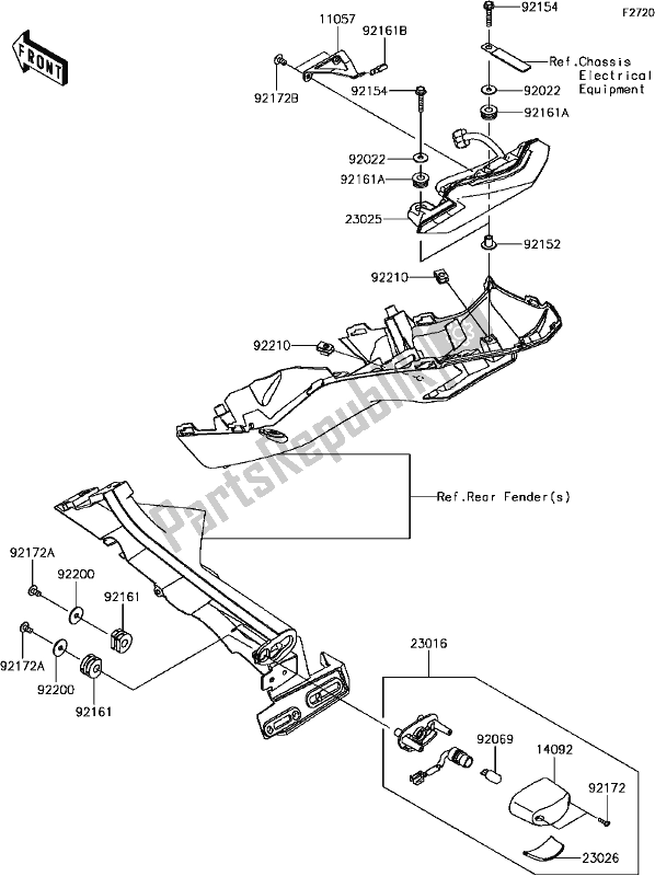 All parts for the G-6 Taillight(s) of the Kawasaki Z 900 2017