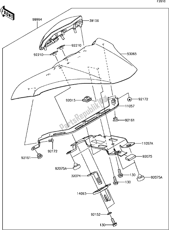 All parts for the H-3 Accessory(single Seat Cover) of the Kawasaki Z 900 2017