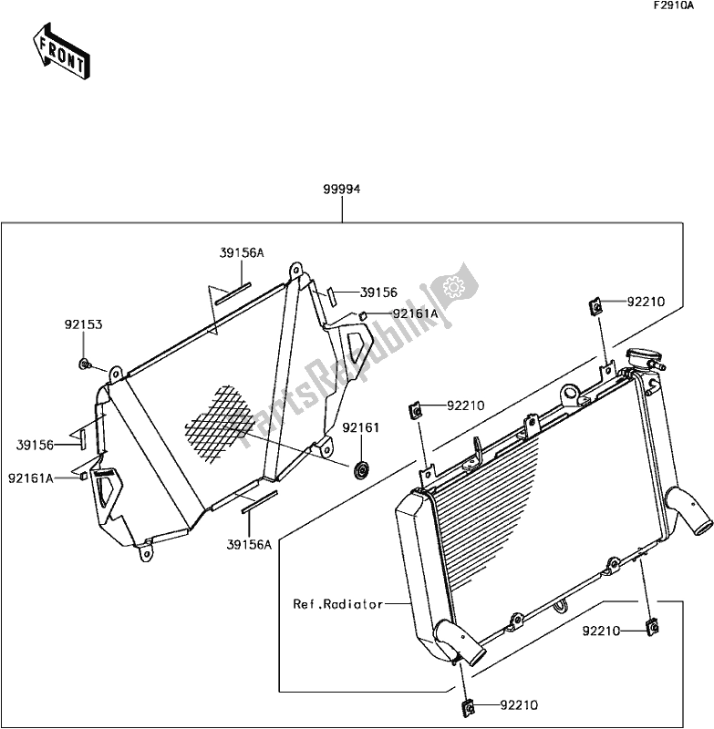 Todas las partes para H-4 Accessory(radiator Screen) de Kawasaki Z 900 2017