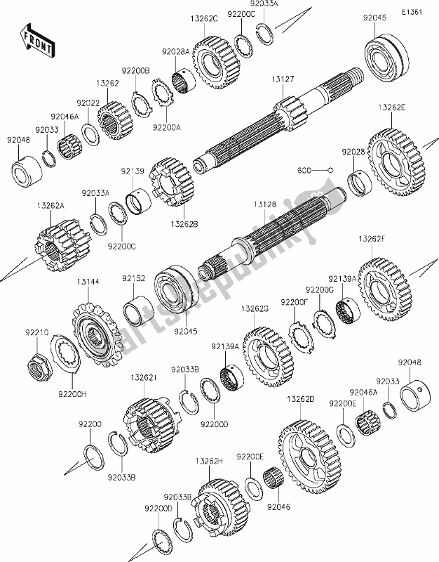 Todas as partes de 11 Transmission do Kawasaki Z 900 2018