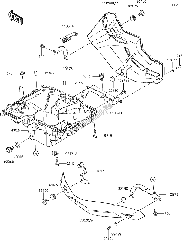 Todas as partes de 17 Oil Pan do Kawasaki Z 900 2018