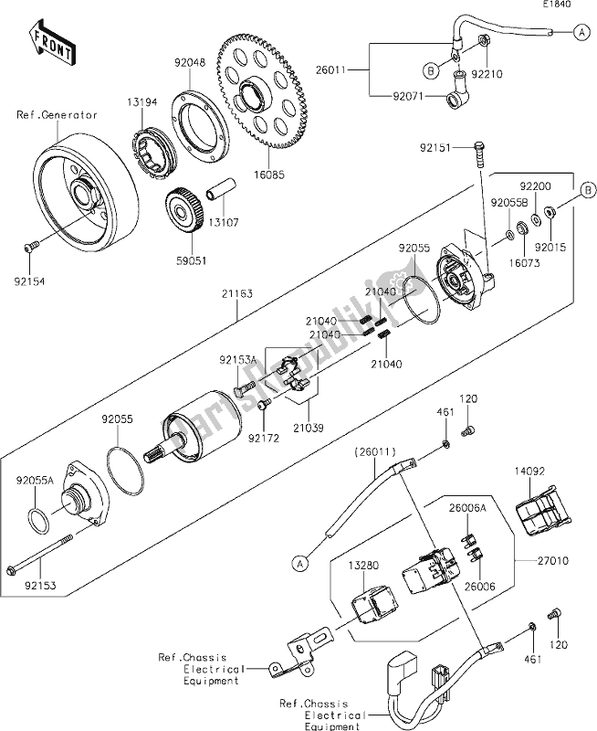 Todas las partes para 24 Starter Motor de Kawasaki Z 900 2018