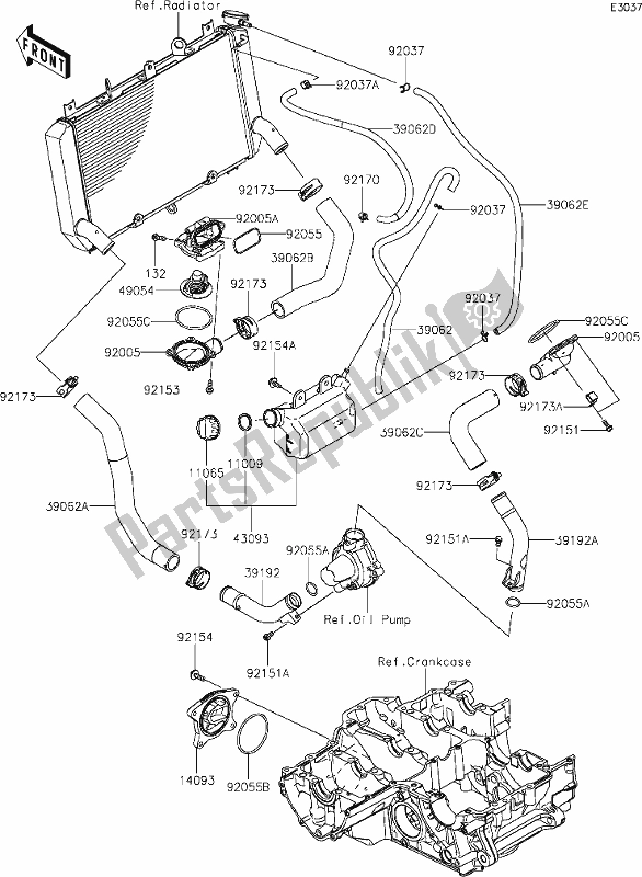 Todas as partes de 26 Water Pipe do Kawasaki Z 900 2018