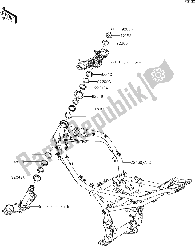 All parts for the 27 Frame of the Kawasaki Z 900 2018