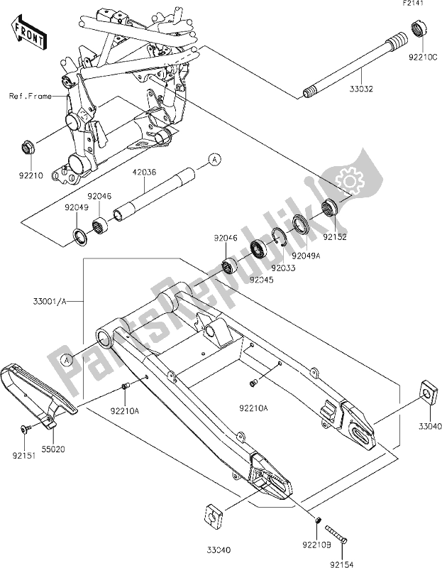 Tutte le parti per il 30 Swingarm del Kawasaki Z 900 2018