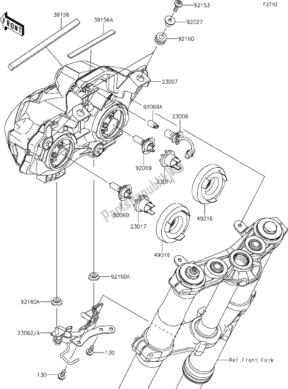 Toutes les pièces pour le 52 Headlight(s) du Kawasaki Z 900 2018