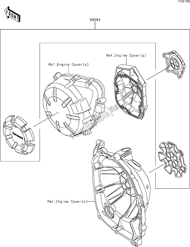 Todas as partes de 68 Accessory(engine Cover Ring) do Kawasaki Z 900 2018