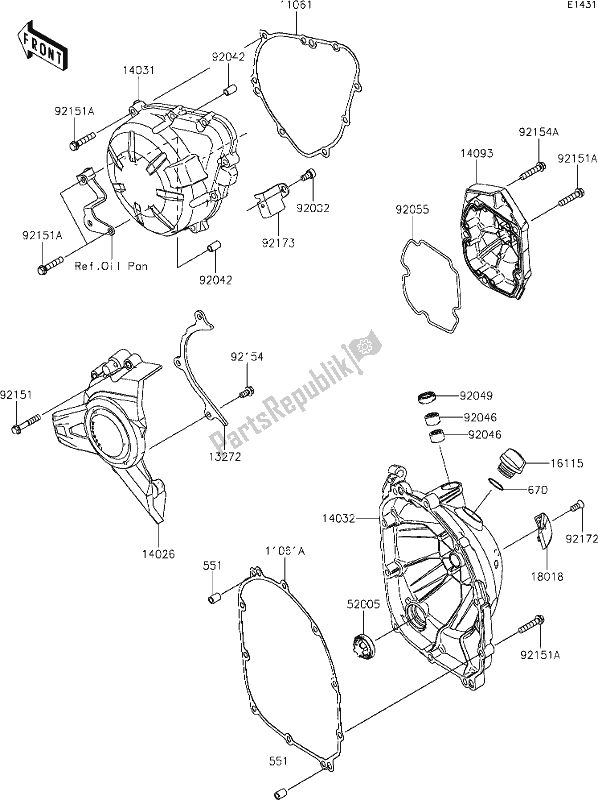 Toutes les pièces pour le 16 Engine Cover(s) du Kawasaki Z 900 2019