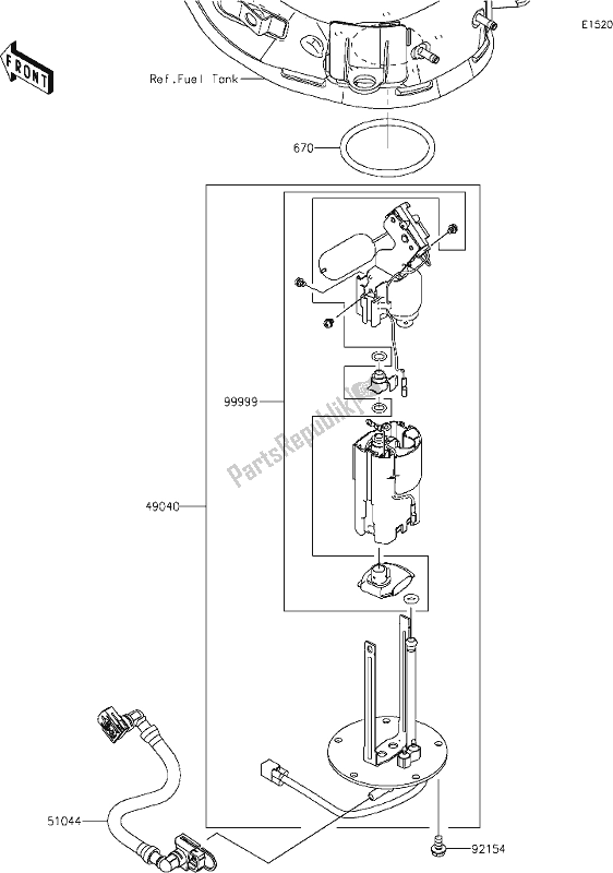 Alle onderdelen voor de 19 Fuel Pump van de Kawasaki Z 900 2019