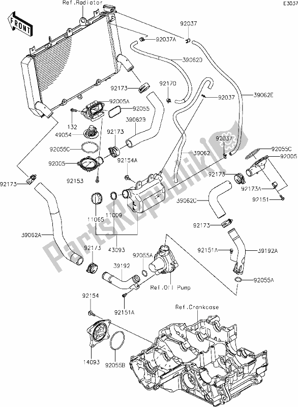 Alle onderdelen voor de 26 Water Pipe van de Kawasaki Z 900 2019