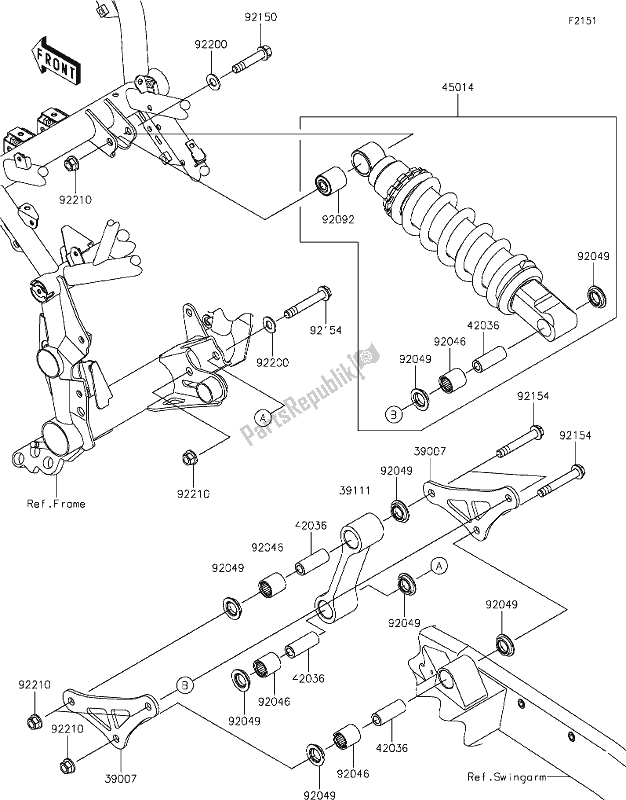 All parts for the 31 Suspension/shock Absorber of the Kawasaki Z 900 2019