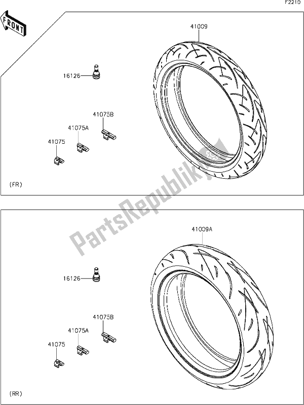 All parts for the 36 Tires of the Kawasaki Z 900 2019