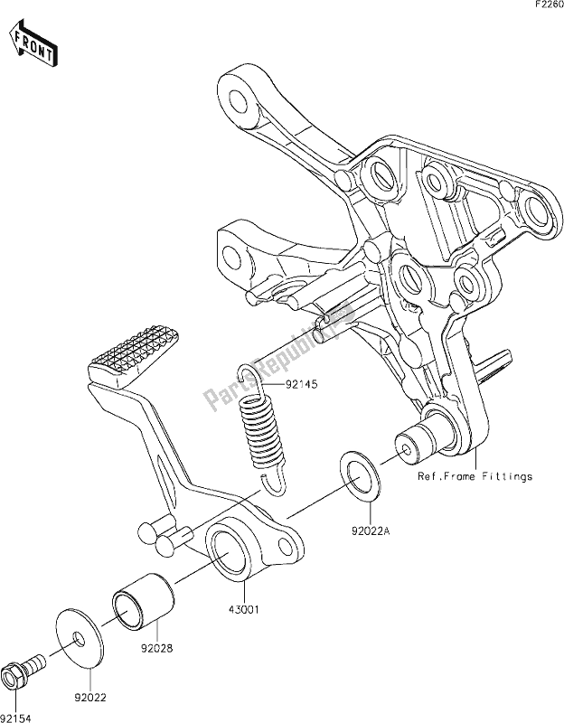 All parts for the 39 Brake Pedal of the Kawasaki Z 900 2019