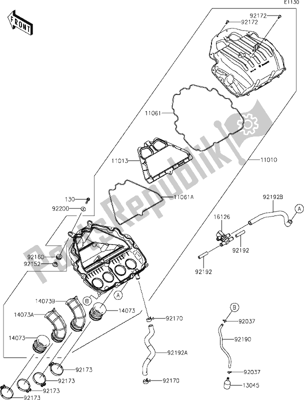 All parts for the 4 Air Cleaner of the Kawasaki Z 900 2019