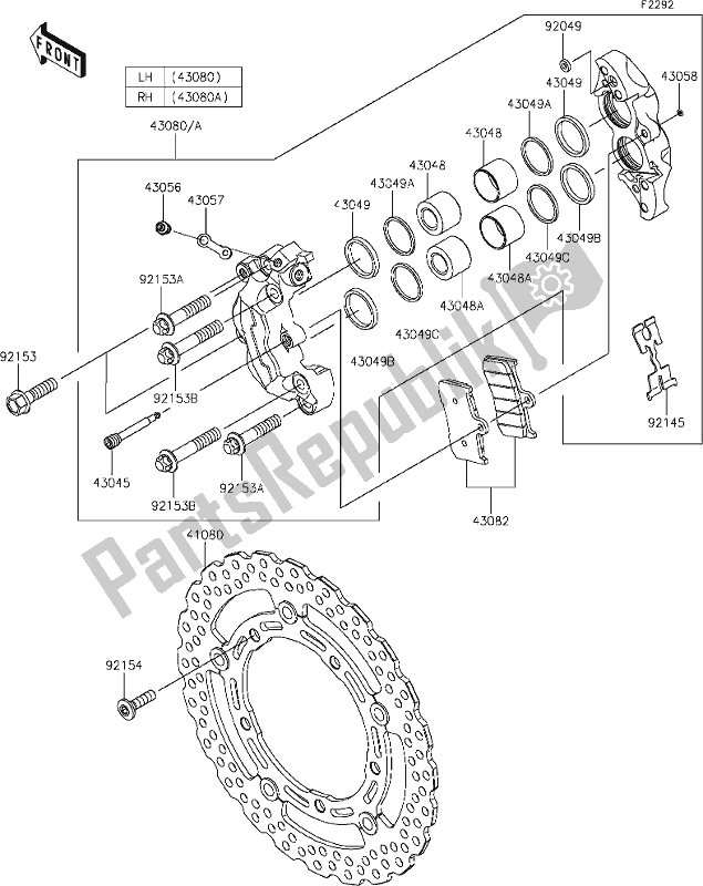 Todas las partes para 42 Front Brake de Kawasaki Z 900 2019