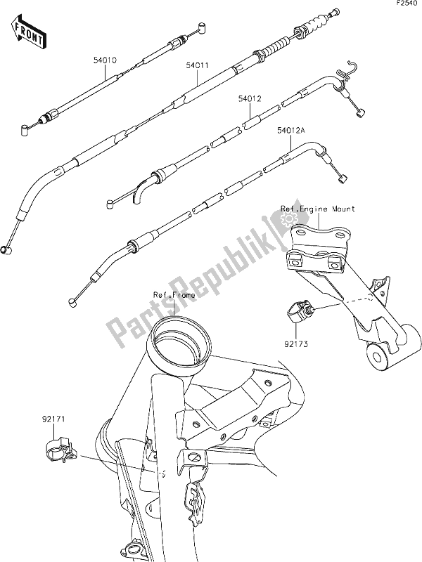 All parts for the 50 Cables of the Kawasaki Z 900 2019